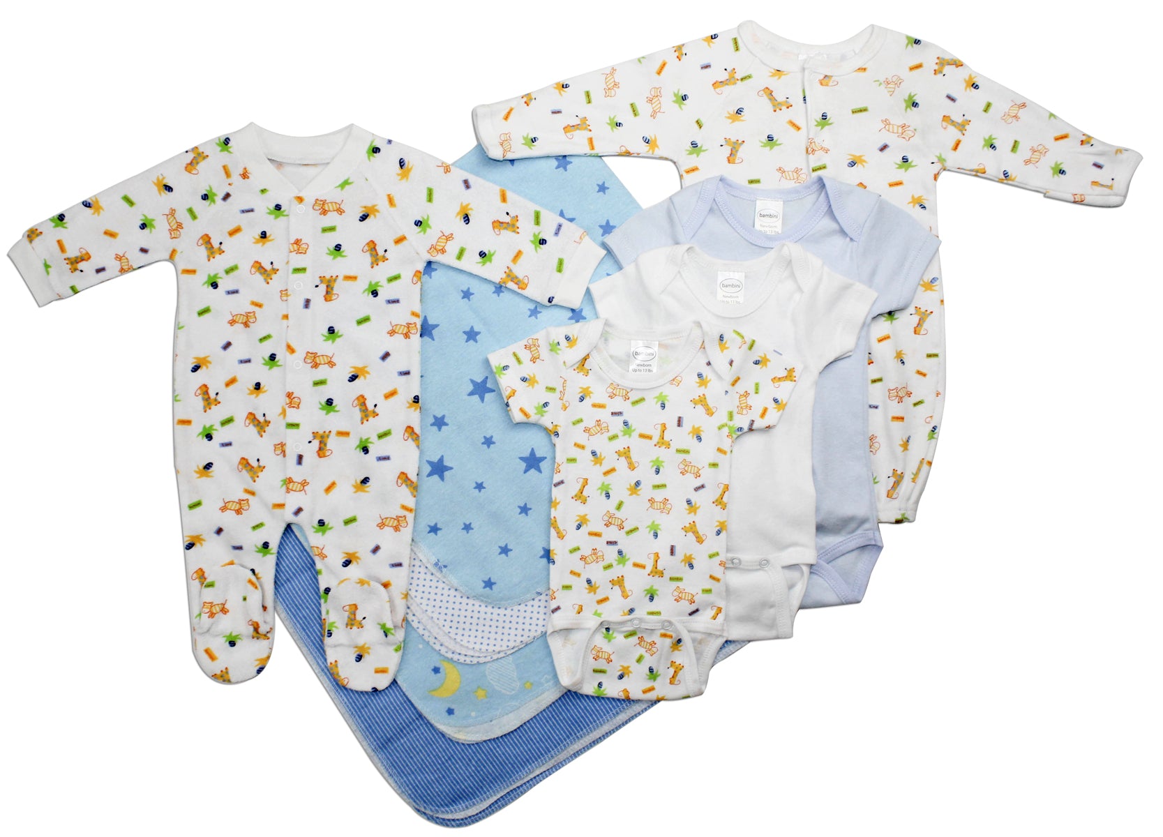 Newborn Baby Boy Bambini 9 Piece Layette Baby Shower Gift Set