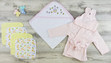 Bambini Hooded Towel, Wash Coths and Robe Layette Set