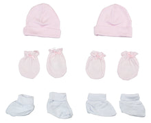 Comfortable Bambini Girl's Cap, Booties and Mittens 6 Piece Layette Set