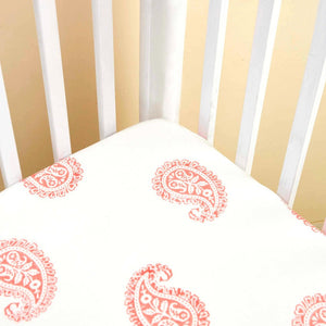 Pink City Cotton Woven Fitted Baby Crib Sheet