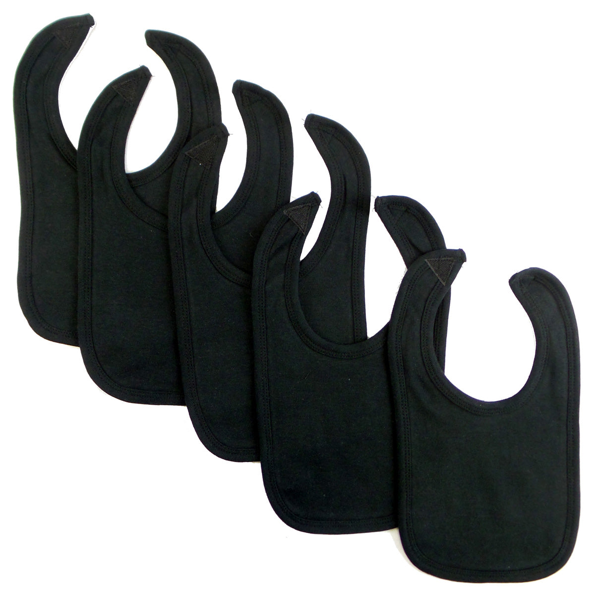 Black Interlock Bambini Bib (Pack of 5)