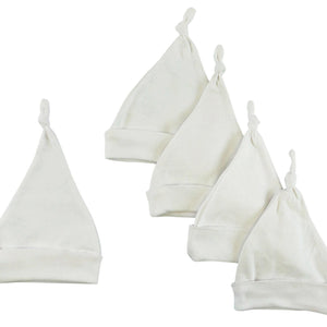 White Knotted Bambini Baby Cap (Pack of 5)
