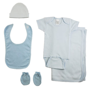 Blue Boys 5 Piece Layette Set