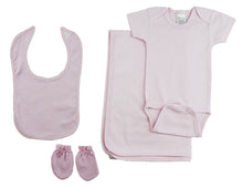 Pink Girls 4 Piece Layette Set