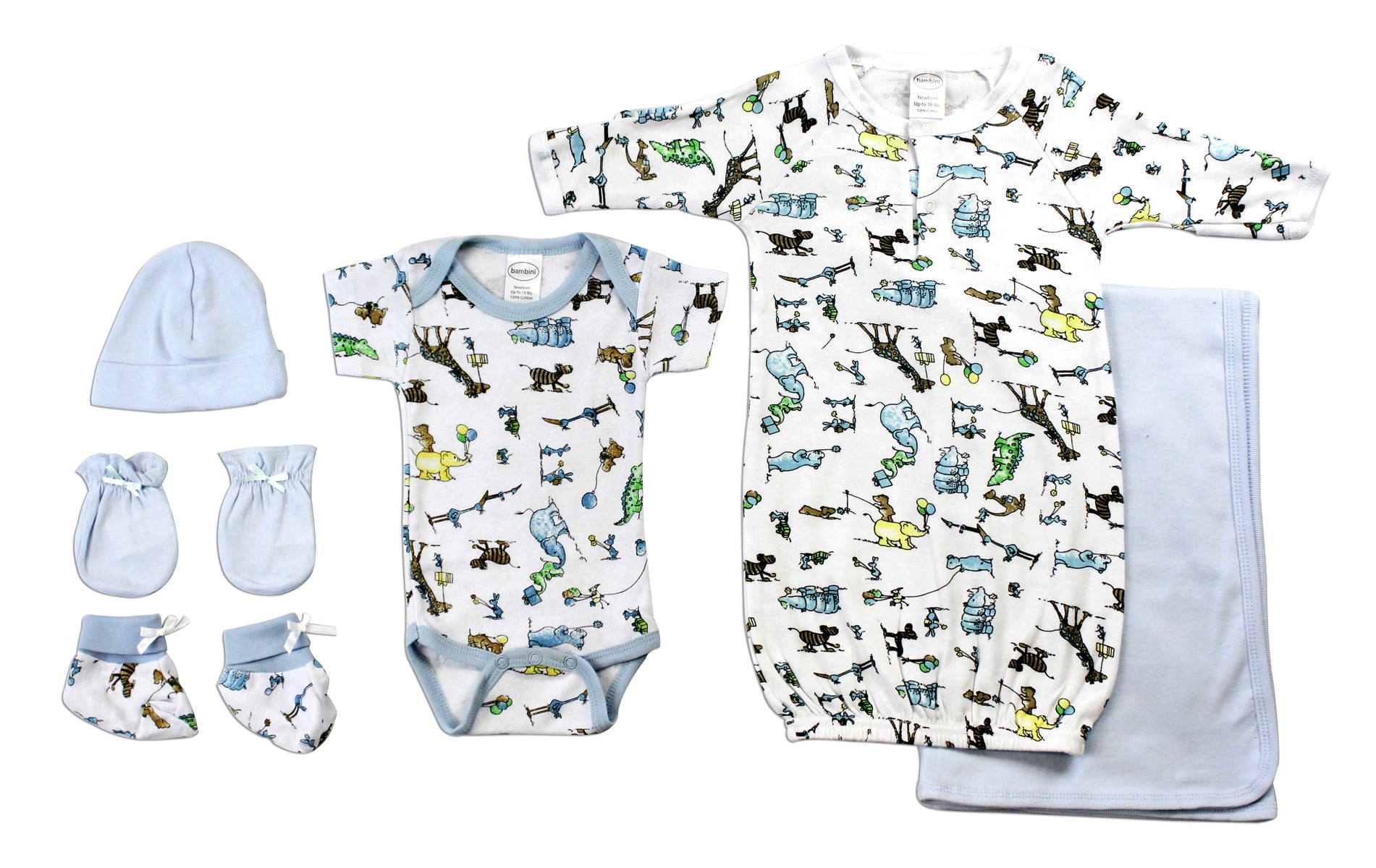 Newborn Baby Boys Bambini 6 Piece Layette Baby Shower Gift Set
