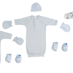 Boys Preemie Gowns, Sleep-n-Play, Caps, Mittens and Booties 8 Piece Set