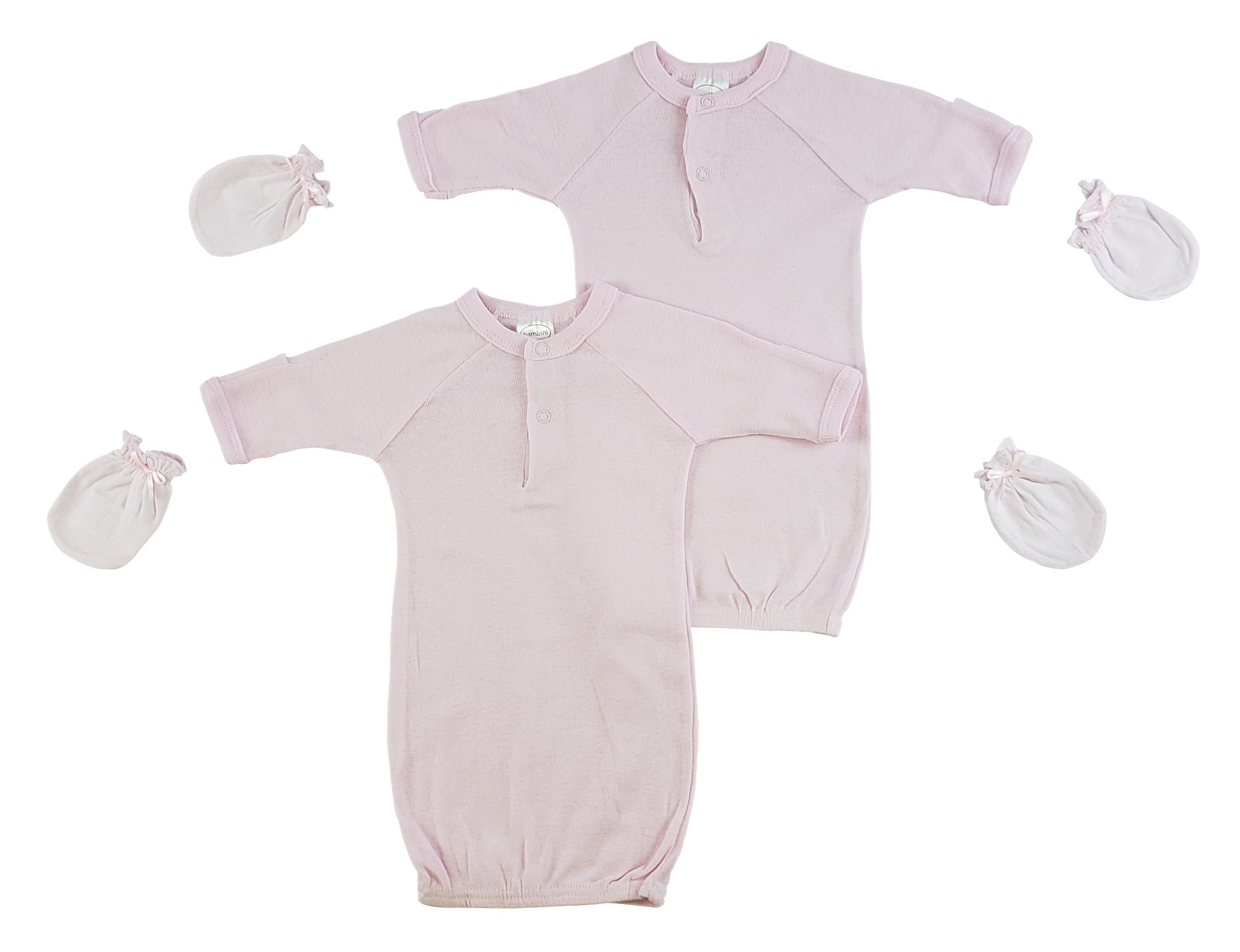Girls Preemie Gowns and Mittens