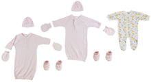Girls Sleep-n-Play Preemie Gowns, Caps, Booties and Mittens Set