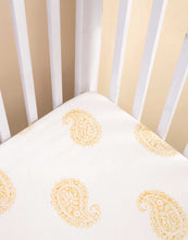 Mustard Paisley Ultra Soft Cotton Fitted Crib Sheet