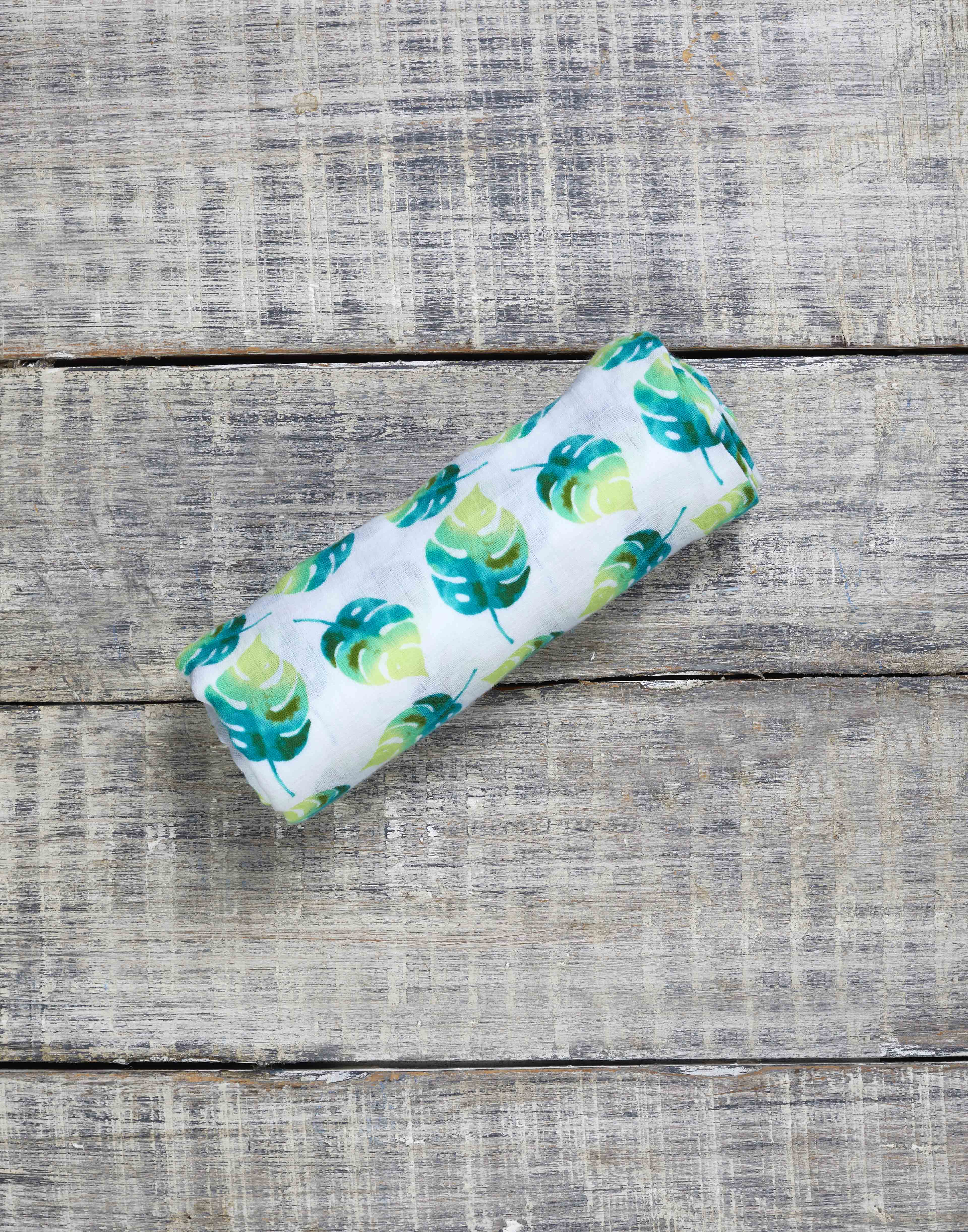 Organic Cotton Leaf Swaddle Baby Wrap