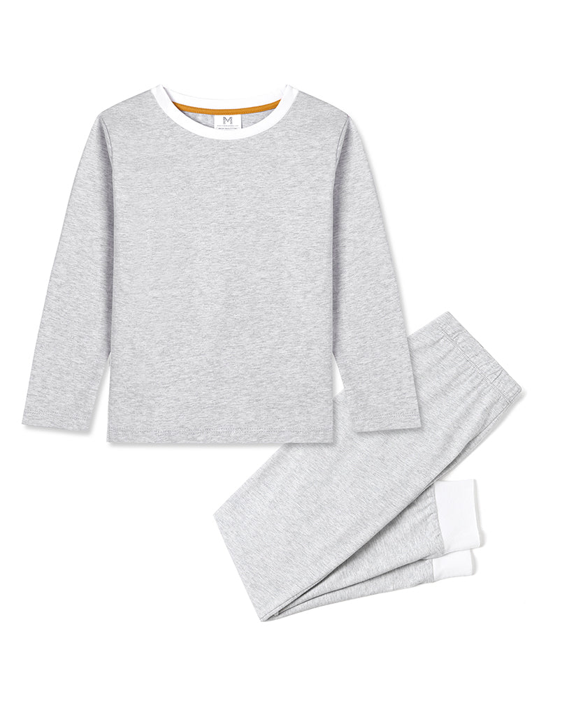 Erawan Grey Organic Cotton Knit Toddler & Big Kid Pj Set