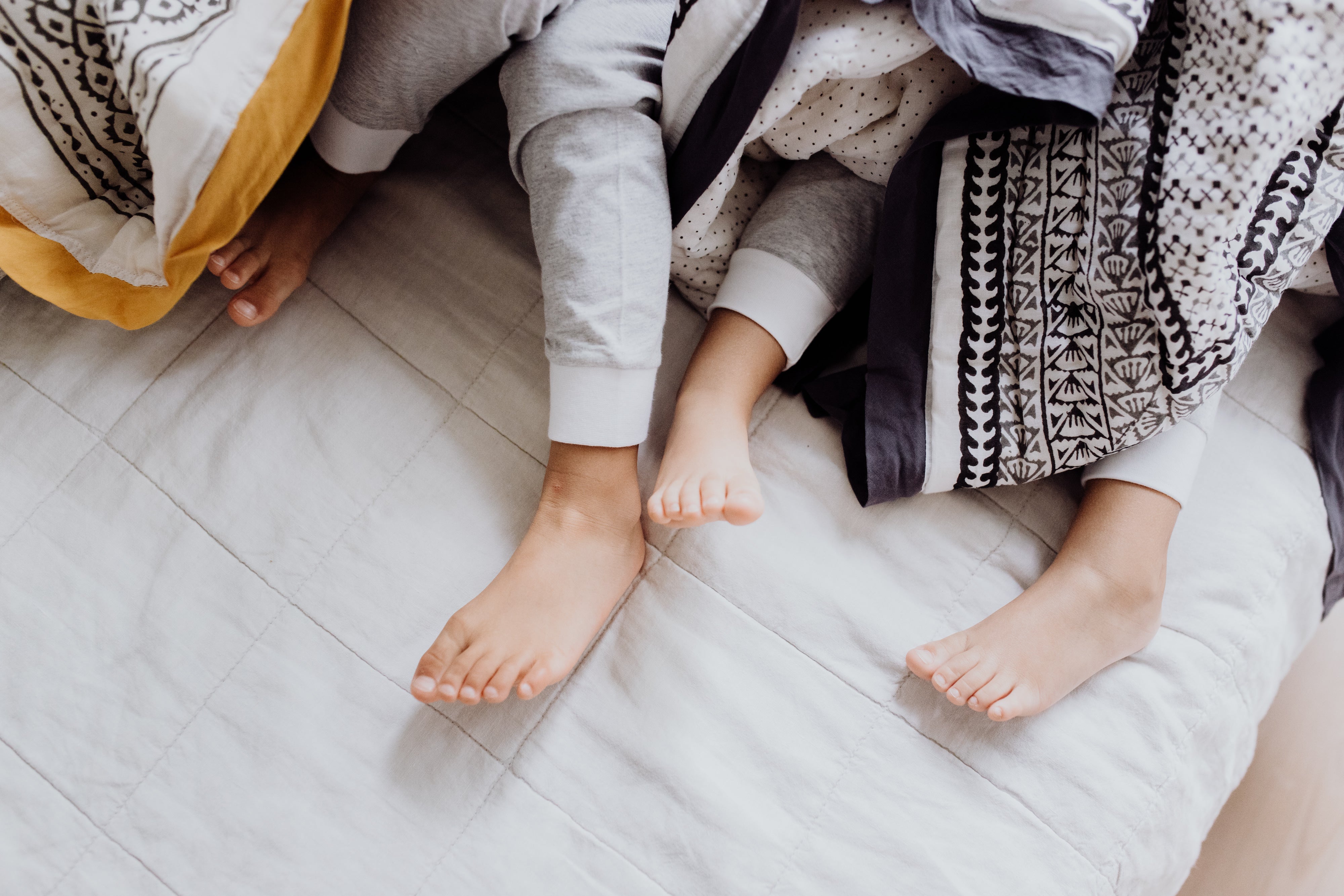 Erawan Grey Organic Cotton Knit Toddler & Big Kid Pj Set