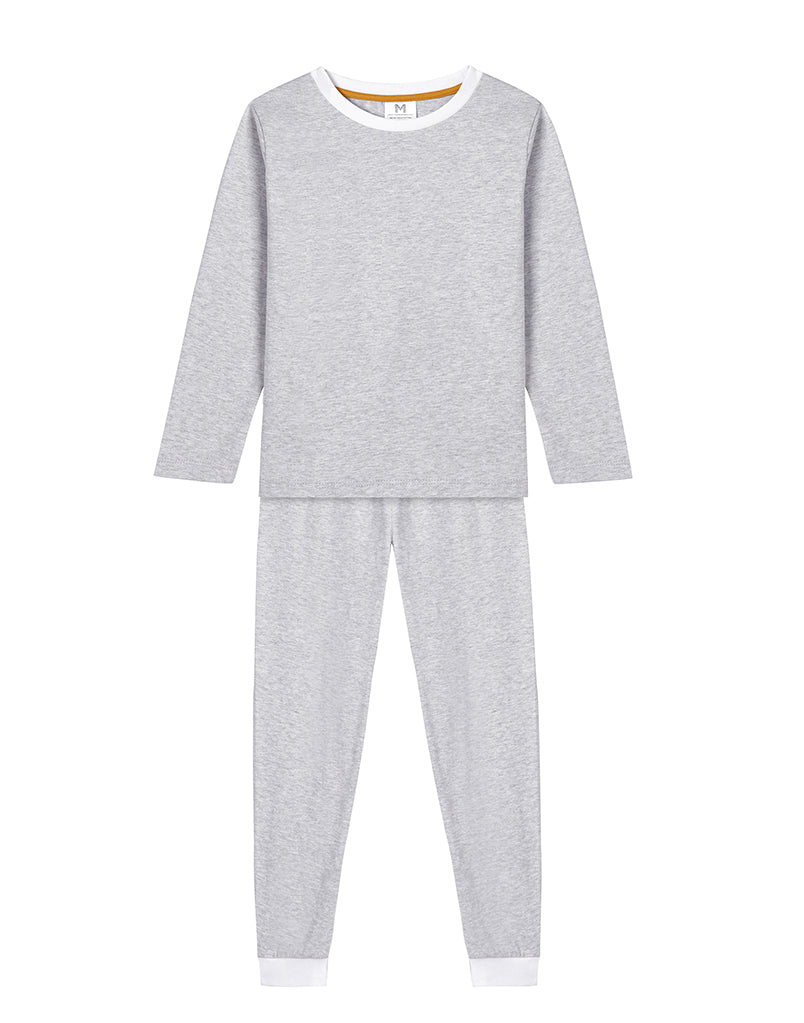 Erawan Grey Organic Cotton Knit Toddler & Big Kid Pj Set