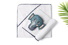 3 Pc Newborn Swaddle with Toy Rattle Essential Set Hooded Towel