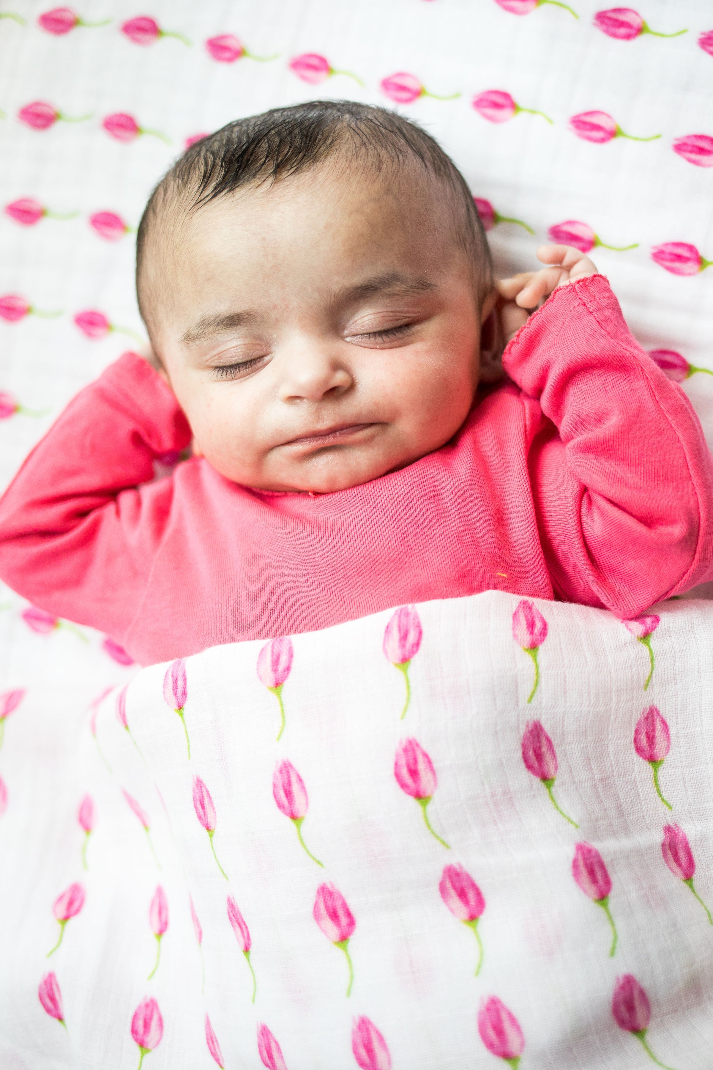 Organic Cotton Breathable Flower Bud Baby Swaddle