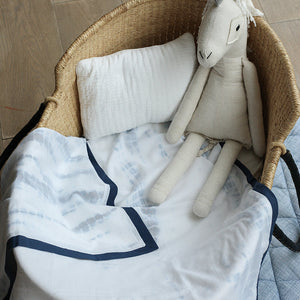 Kyoto Blue Natural Breathable Cotton Dohar Baby Blanket