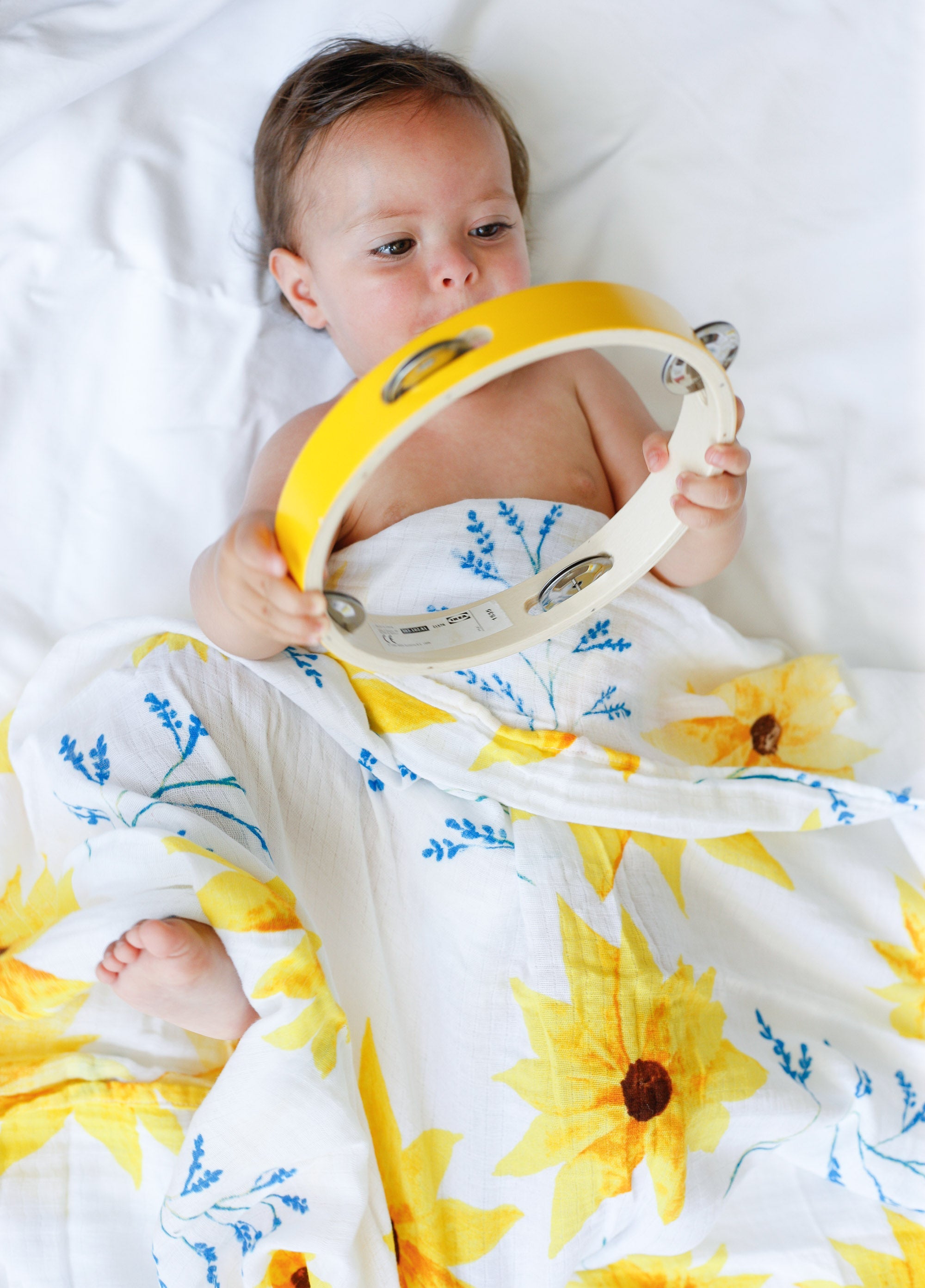 Organic Soft Cotton Sunflower Swaddle Baby Wrap