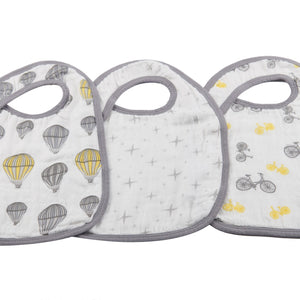 Traveler Bamboo Muslin Snap Bibs 3PK