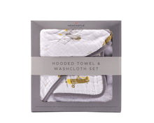 Flying Elephant Cotton Hooded Towel and Washcloth Set