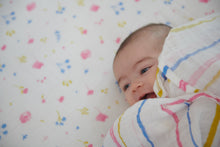 Watercolor Stripe Breatheable Cotton Muslin Swaddle