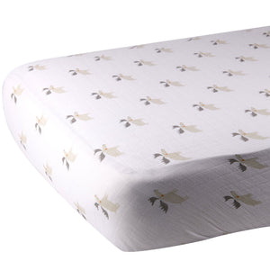 Mister Moose Cotton Muslin Crib Sheet