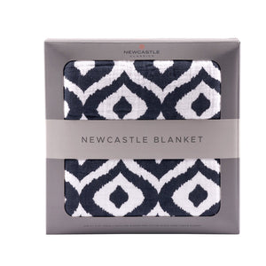 Moroccan Blue Cotton Muslin Newcastle Blanket