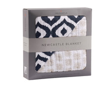 Morrocan Blue And Traveler Dot Cotton Muslin Newcastle Blanket