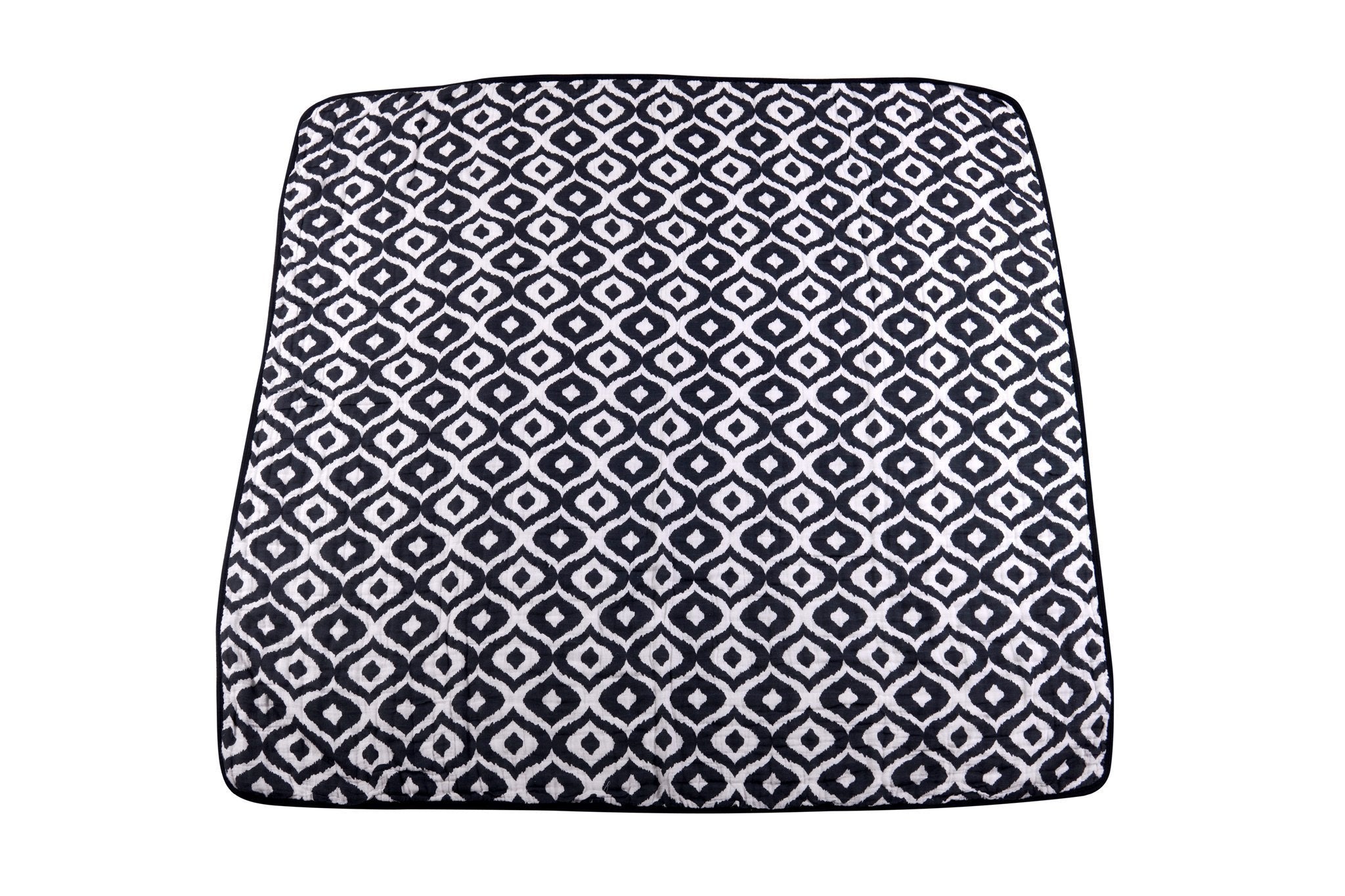 Morrocan Blue And Traveler Dot Cotton Muslin Newcastle Blanket