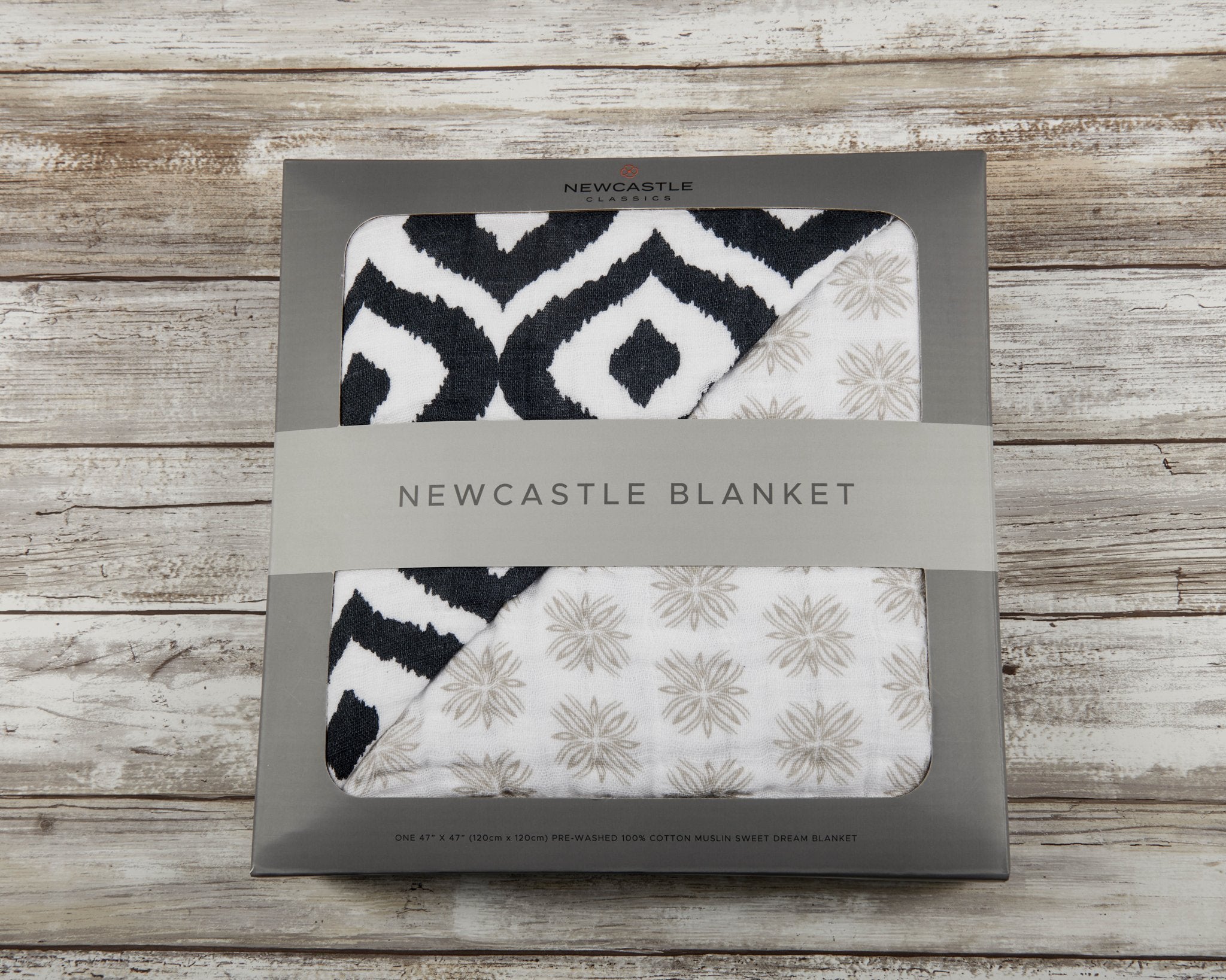 Morrocan Blue And Traveler Dot Cotton Muslin Newcastle Blanket