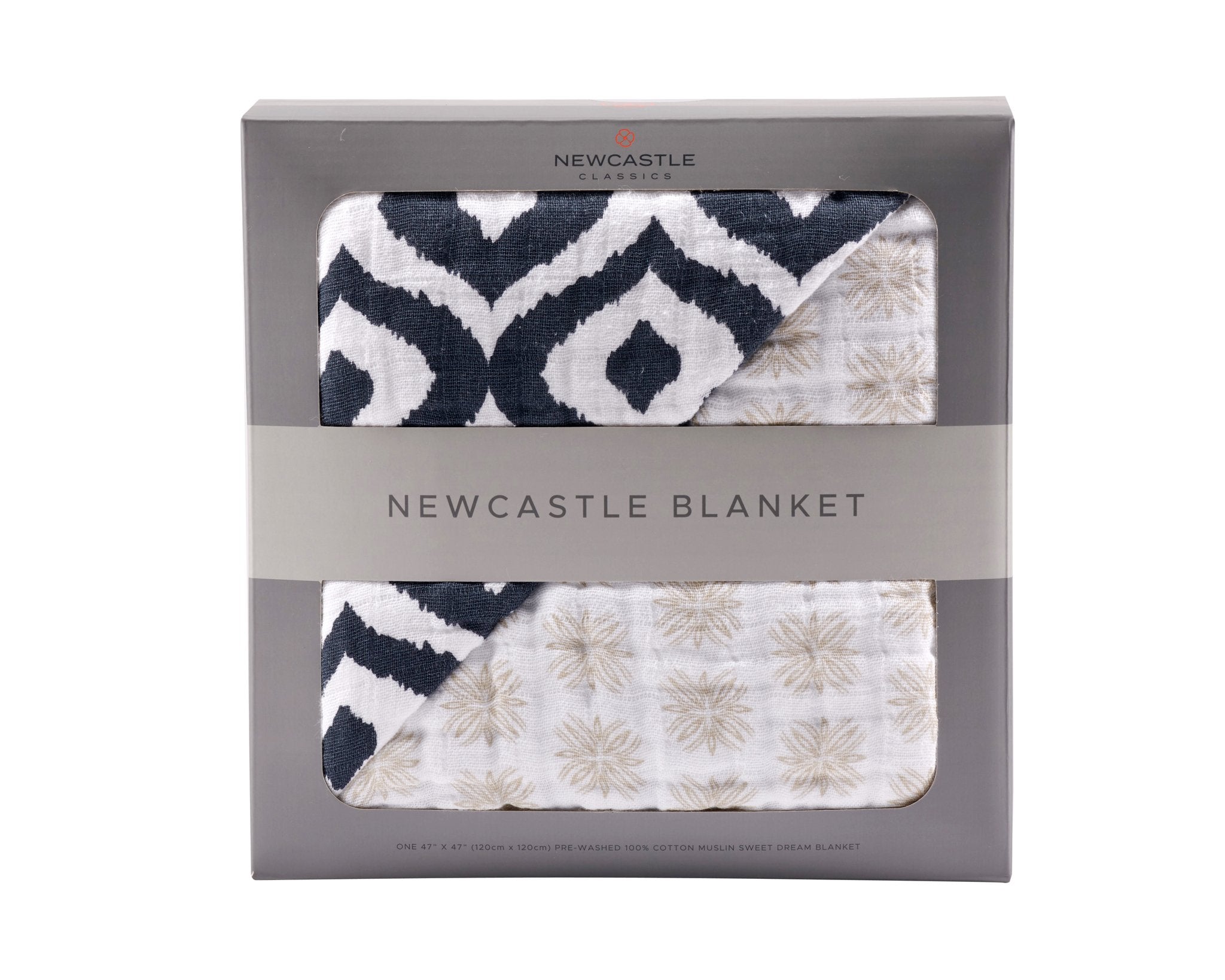 Morrocan Blue And Traveler Dot Cotton Muslin Newcastle Blanket