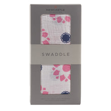 Primrose Indigo Cotton Muslin Swaddle