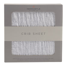 Herringbone Grey Cotton Muslin Crib Sheet