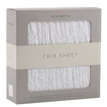 Herringbone Grey Cotton Muslin Crib Sheet