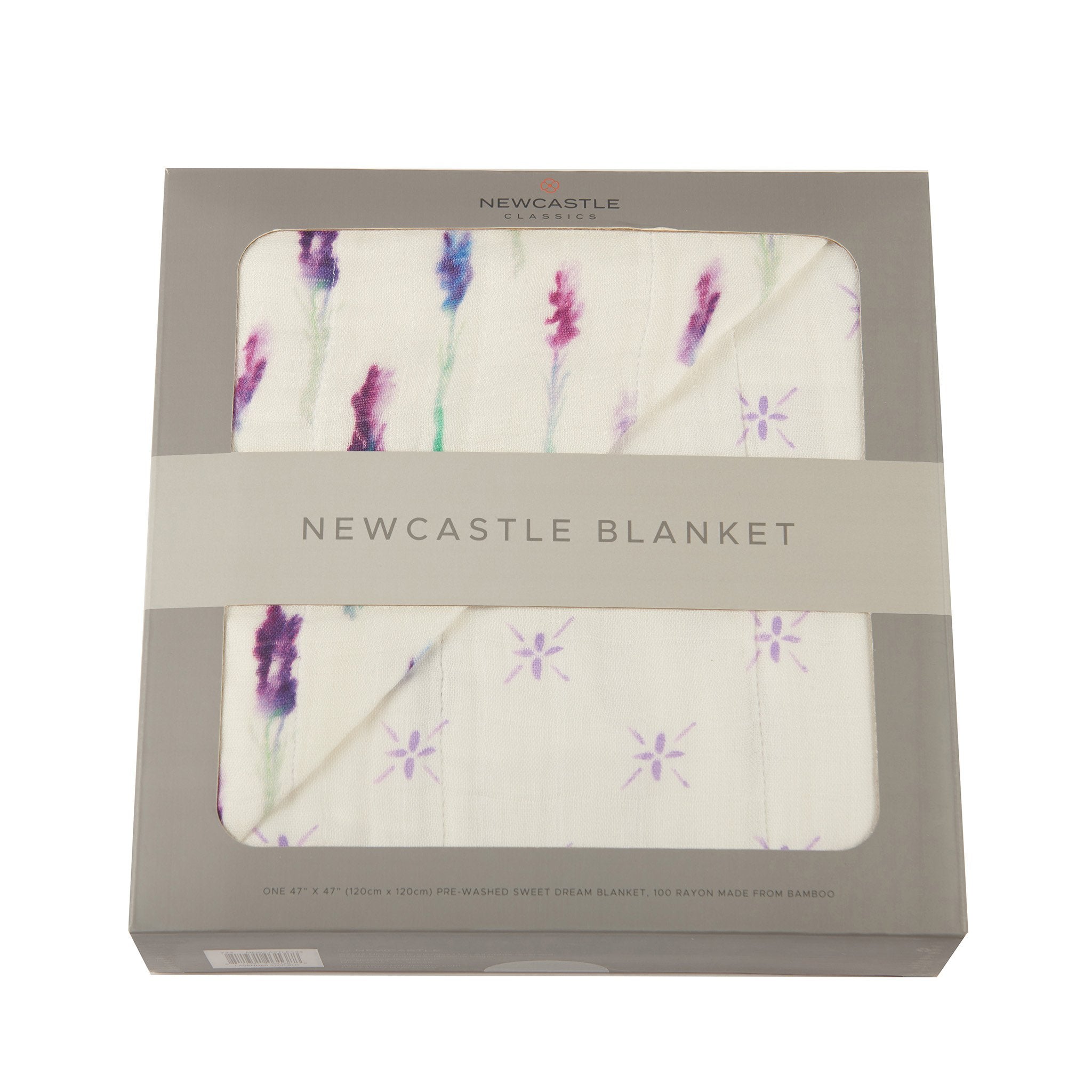 Lavender and Watercolor Star Bamboo Muslin Newcastle Blanket