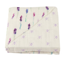 Lavender and Watercolor Star Bamboo Muslin Newcastle Blanket