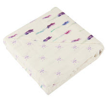 Lavender and Watercolor Star Bamboo Muslin Newcastle Blanket