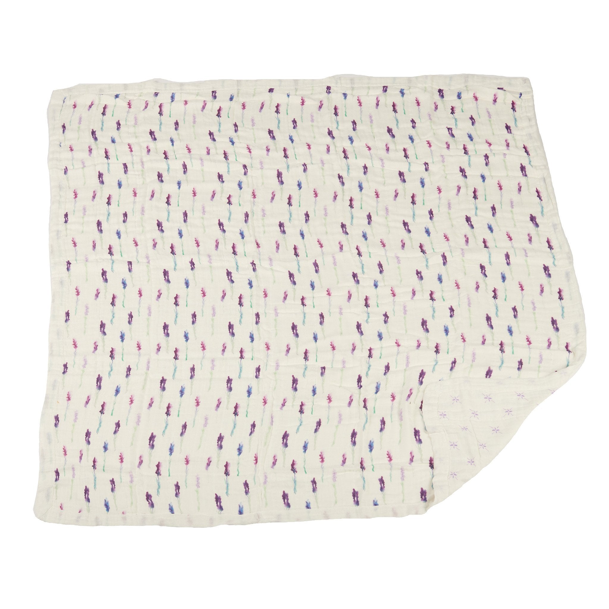 Lavender and Watercolor Star Bamboo Muslin Newcastle Blanket