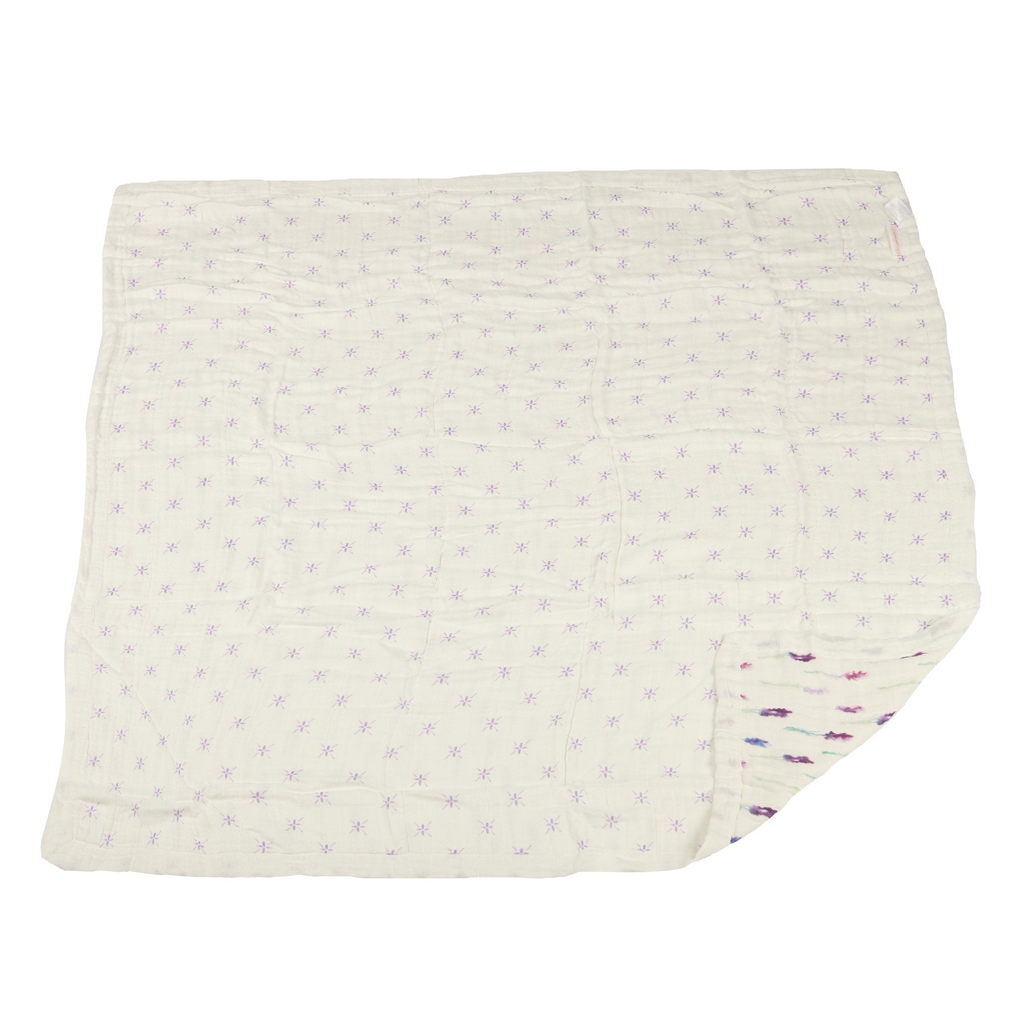 Lavender and Watercolor Star Bamboo Muslin Newcastle Blanket