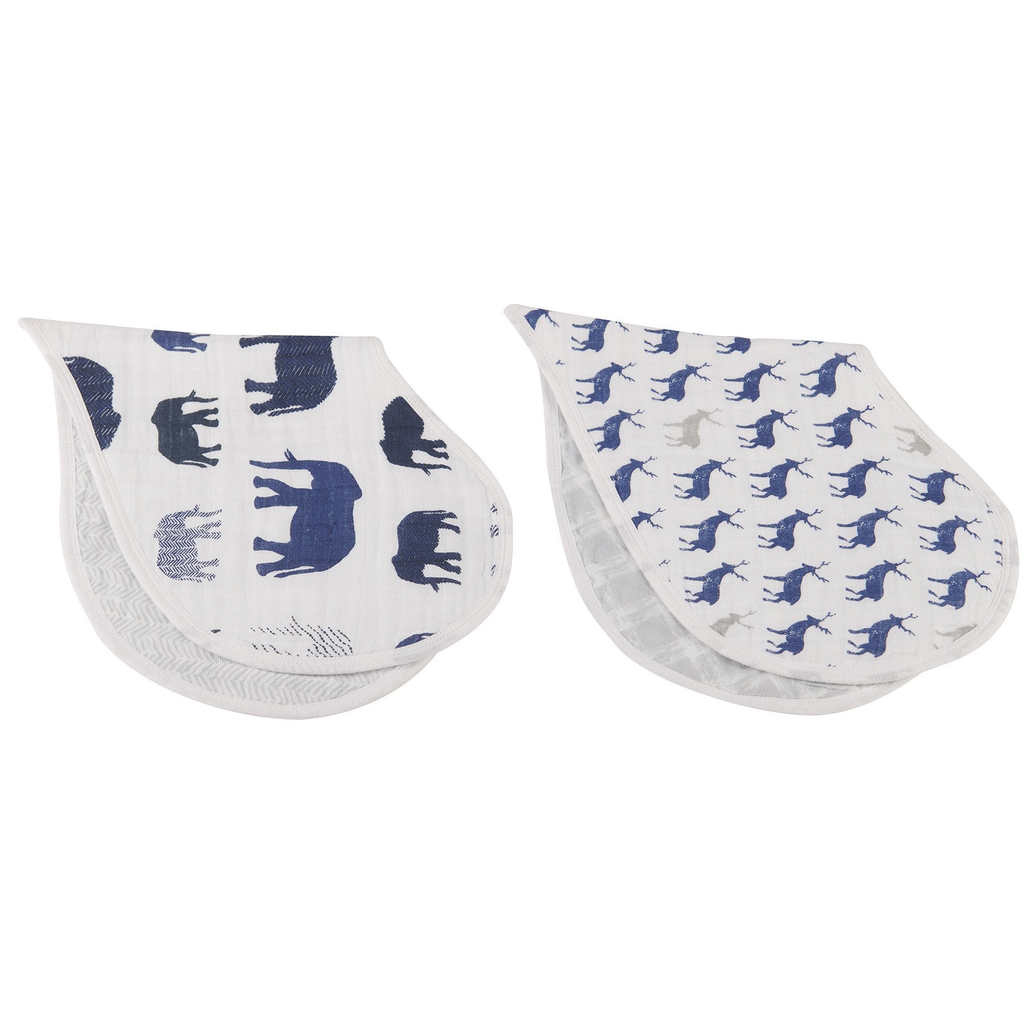 In The Wild Elephant Cotton Heart Bibs 2PK