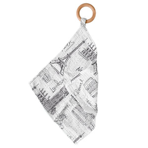 London, Paris, New York Newcastle Bamboo Blankies Baby Teether