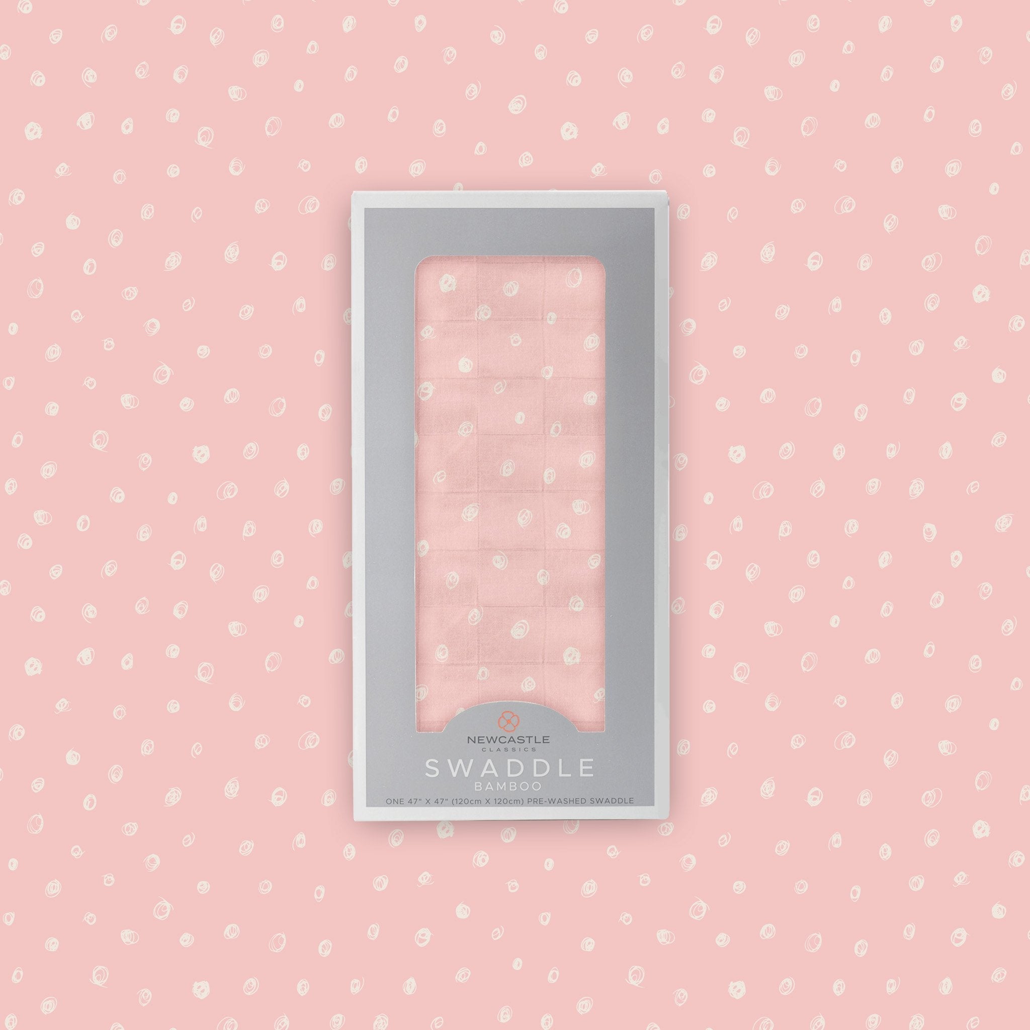 Pink Pearl Polka Dot Bamboo Muslin Baby Swaddle