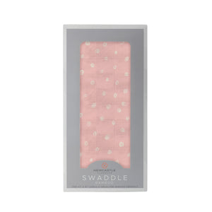 Pink Pearl Polka Dot Bamboo Muslin Baby Swaddle