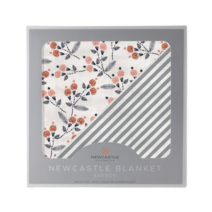 Dahlia Floral & Finley Stripe Bamboo Newcastle Infant Blanket