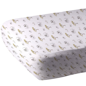 Rhinos and Elephants Bamboo Muslin Crib Sheet