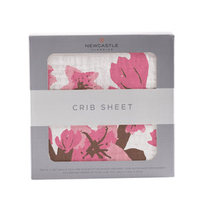 Cherry Blossom Bamboo Muslin Baby Crib Sheet