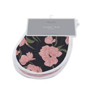 London, Paris, New York Bamboo Muslin Baby Heart Bibs Set of 2
