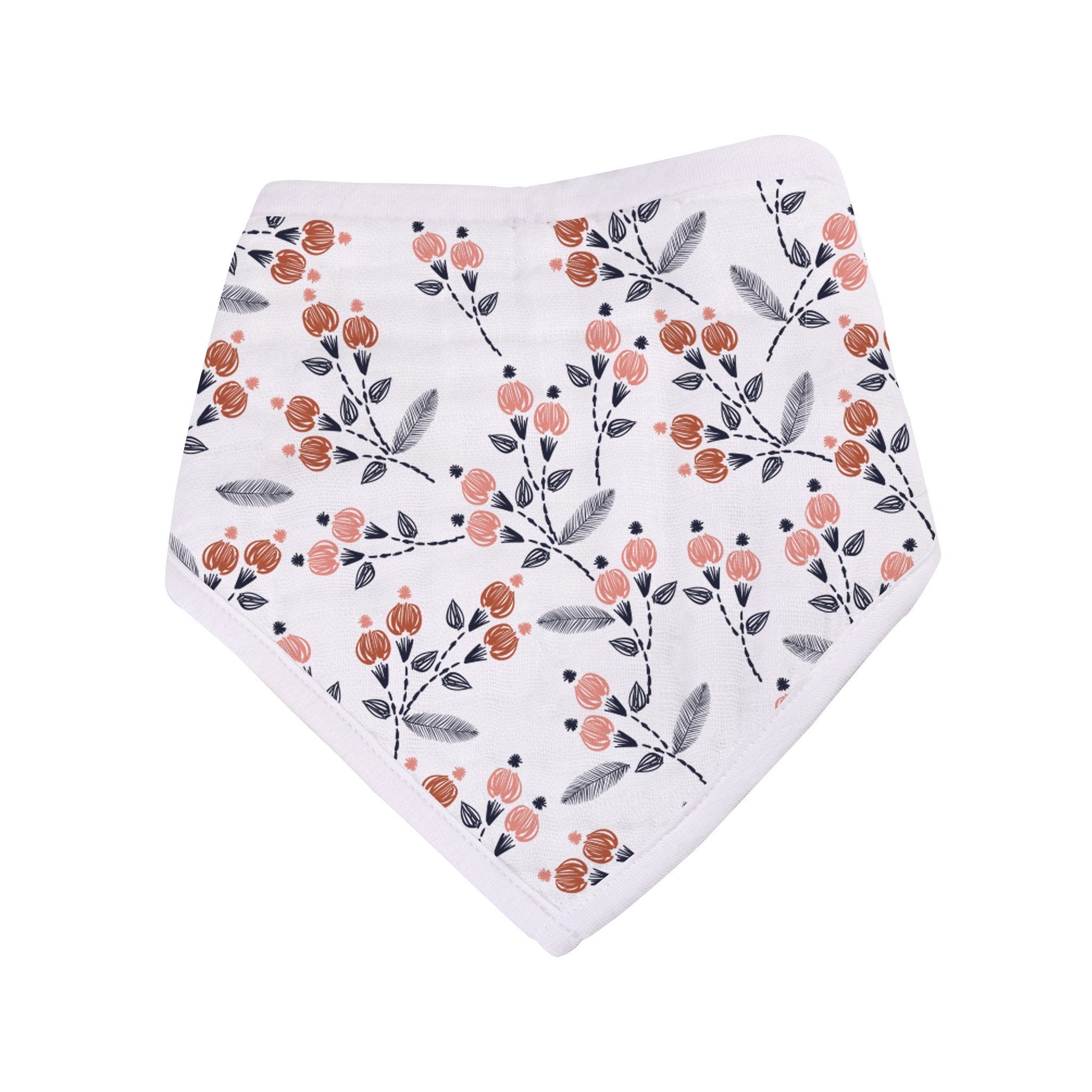 Blooms Bamboo Bandana Bibs 3PK with Two Snap Closure