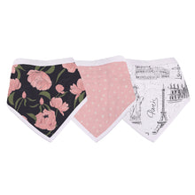 London, Paris, New York Bandana Bamboo Muslin Bib Set of 3
