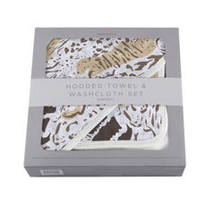 Animal Print Bamboo Hooded Towel and Washcloth Set