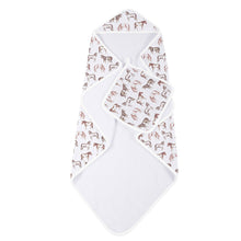 Wild Horses Cotton Hooded Towel and Washcloth Set